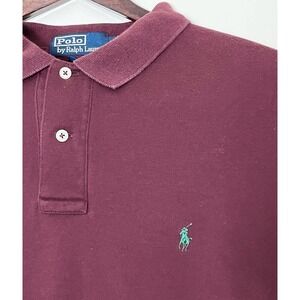 Vintage Polo Ralph Lauren Polo Shirt Men's XL Burgundy‎ Preppy Dark Academia